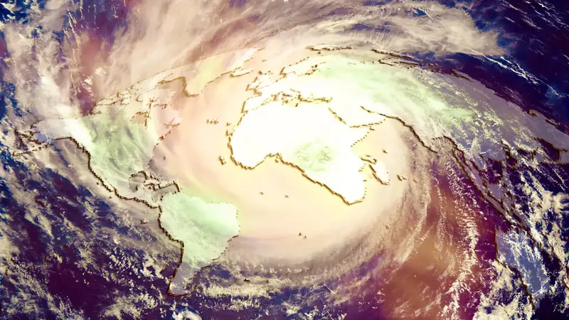 Concept Image of a hurricane the size of all the continents