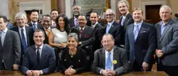 Council Member Koretz and his fellow council members posing for a photo